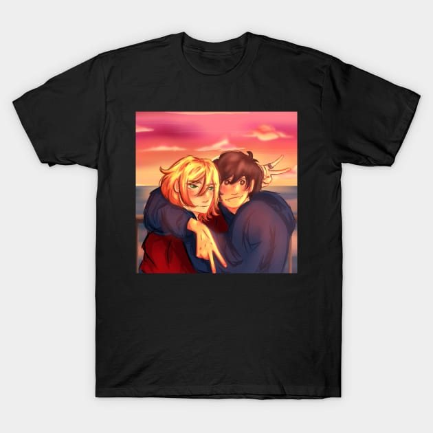 Ash and Eiji sunset T-Shirt by Sophprano